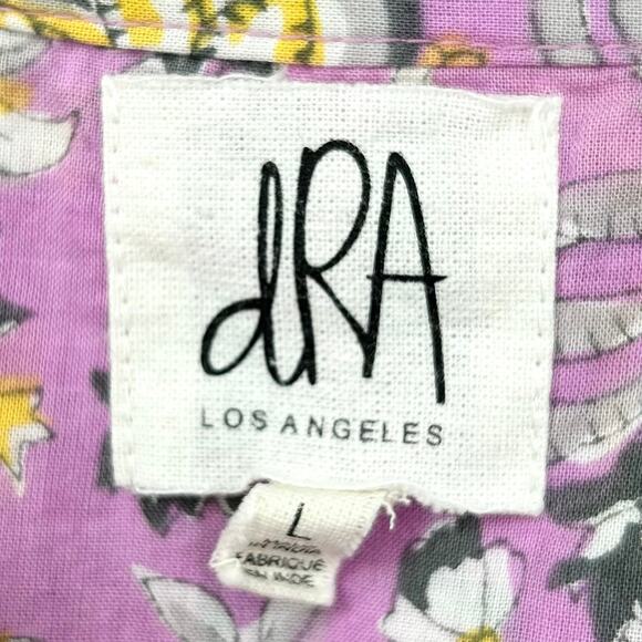 dRA Los Angeles Lilac Floral Block Print Cotton Midi Dress - Picture 10 of 12